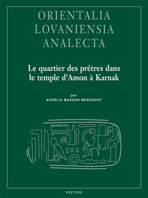 cover image of Le quartier des pretres dans le temple d'Amon a Karnak